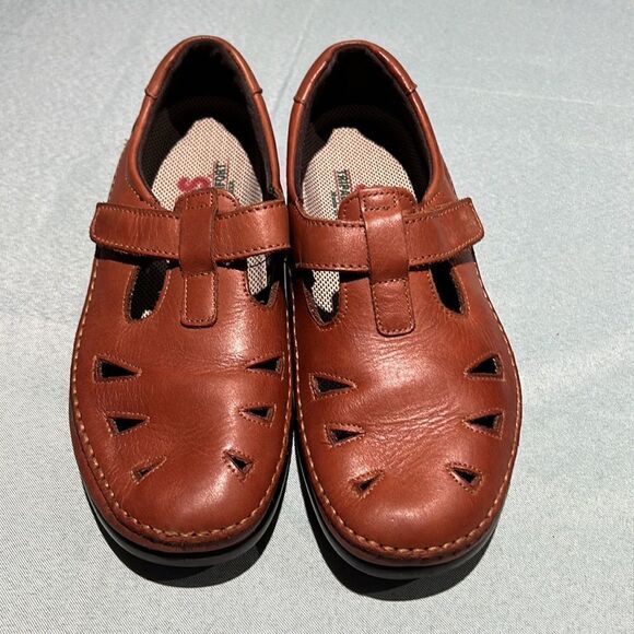 SAS Roamer womens brown leather velcro strap loafers size 7.5W B16B - Picture 3 of 9